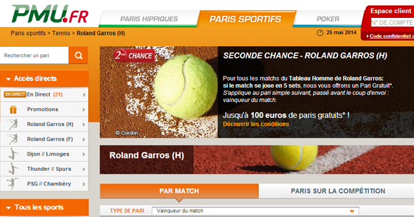 PMU : Seconde Chance Roland Garros 2014