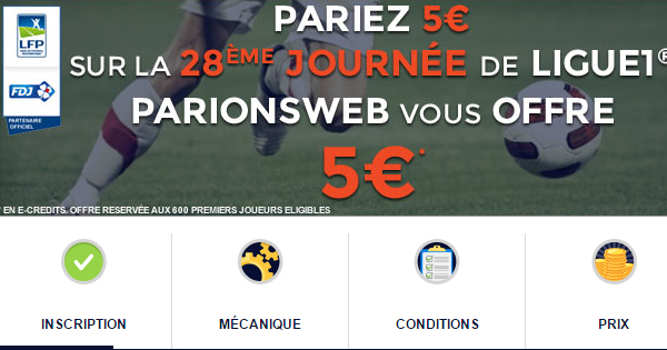 5€ de bonus sur la Ligue 1